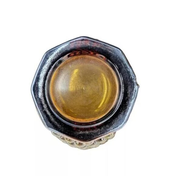 Colony Amber Carnival Glass Flat Bottom Cooler Glasses Grapes Leaves 5 3/4 Set 2 - Picture 6 of 7